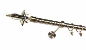 Meč – jednořadé kovové twister garnýže mosaz